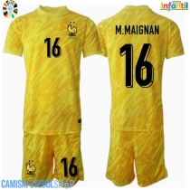Camisa de time de futebol França Mike Maignan #16 Goleiro Replicas 1º Equipamento Infantil Europeu 2024 Manga Curta (+ Calças curtas)
